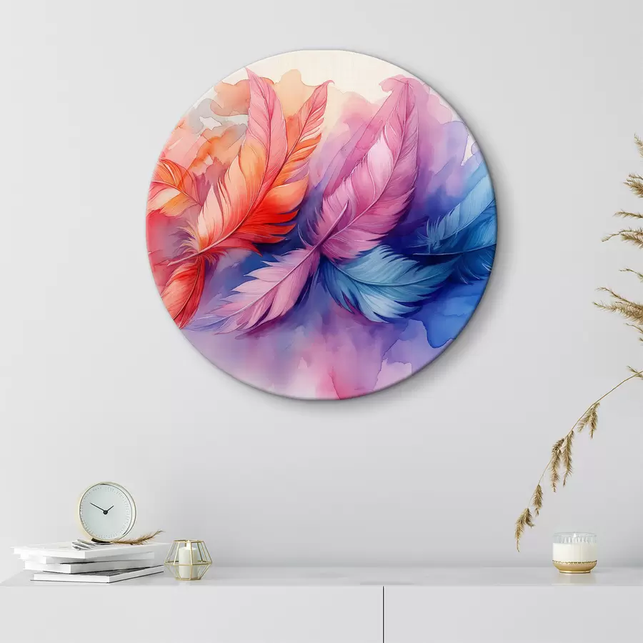 Wandbilder Bunte Federn auf einem weißen Hintergrund r38093