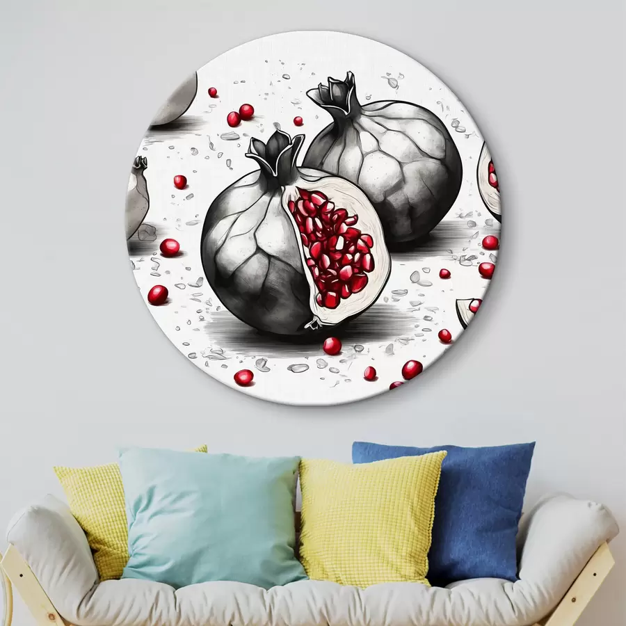 Wandbilder Ein halbierter Granatapfel r38119
