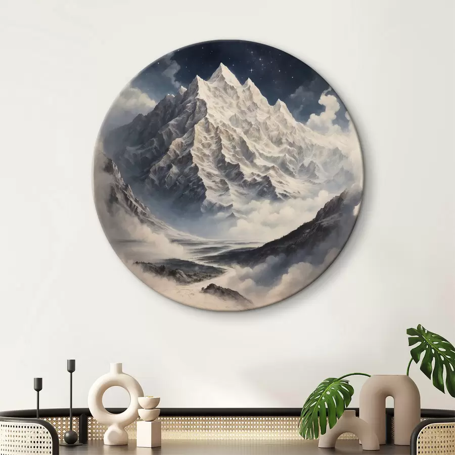 Wandbilder Berg mit Wolken und Sternen r38127