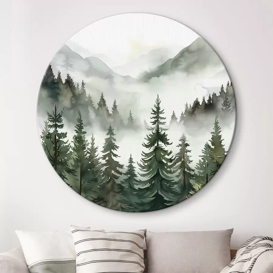 Wandbilder Landschaft mit Bäumen und Bergen r38139