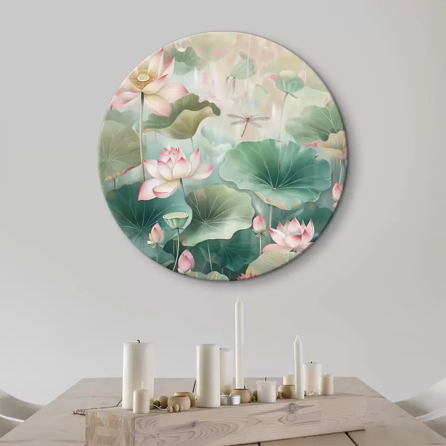 Wandbilder Ein Gemälde mit Blumen und Blättern r38154