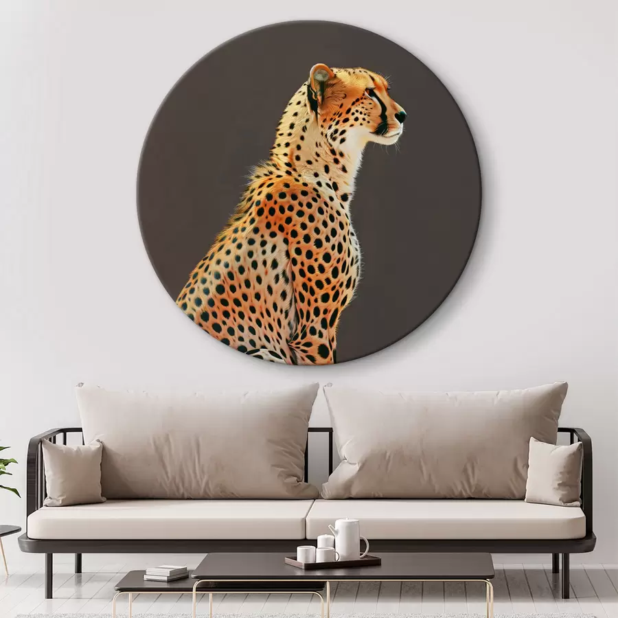 Wandbilder Gepard sitzend und in die Ferne blickend r38256