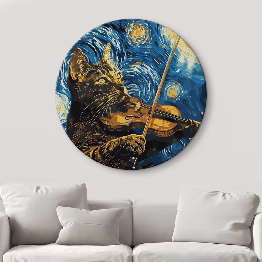 Wandbilder Katze spielt Geige r38265