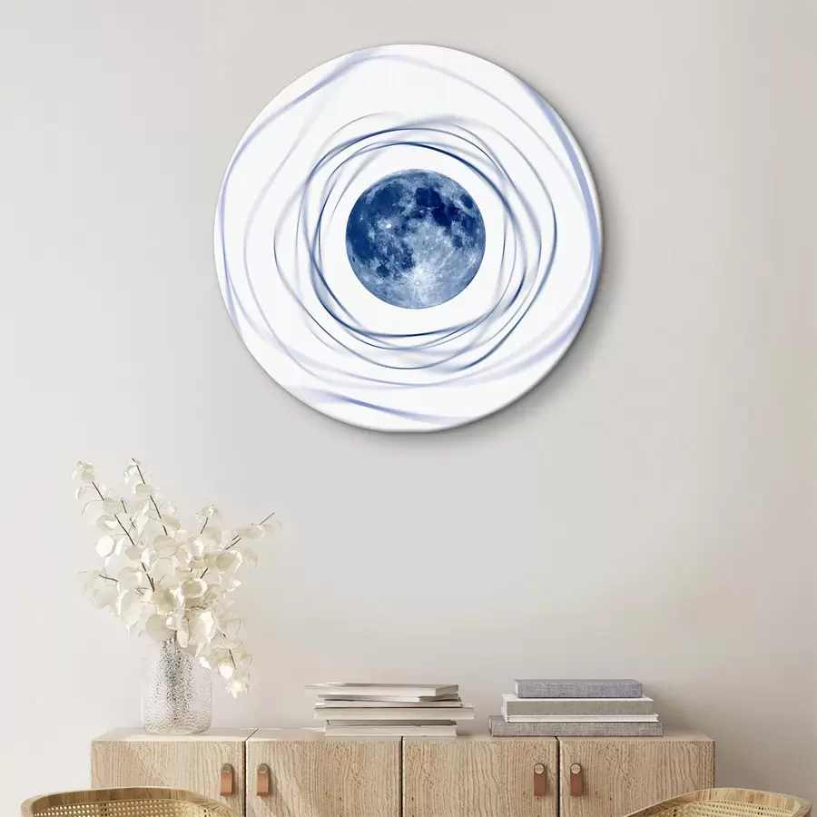 Wandbilder Ein blauer Planet, umgeben von einem sich drehenden Kreis r38279