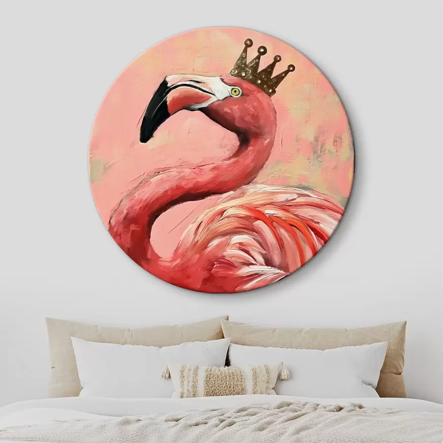 Wandbilder Das Bild eines Flamingos mit einer Krone r38289
