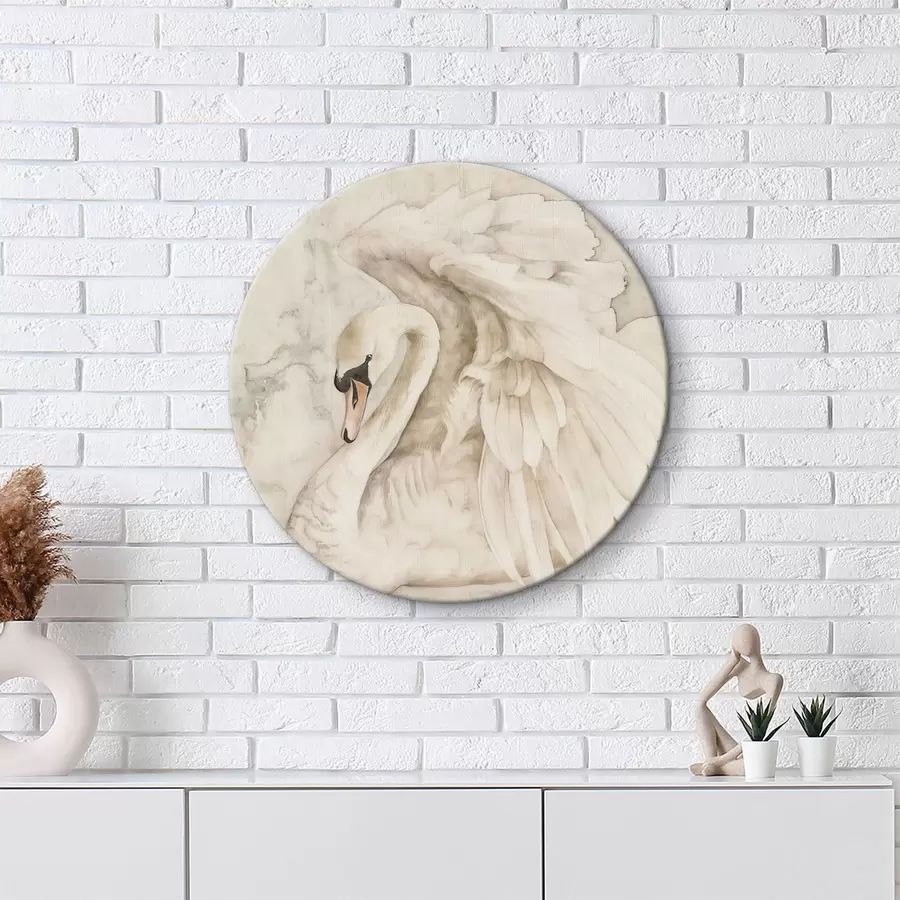 Wandbilder Weißer Schwan mit Flügeln r38296