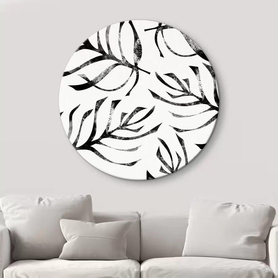Wandbilder Blätter Muster auf weißem Hintergrund r38340