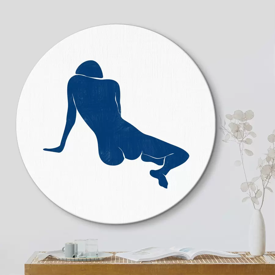 Wandbilder Blaue Zeichnung einer liegenden Person r38385