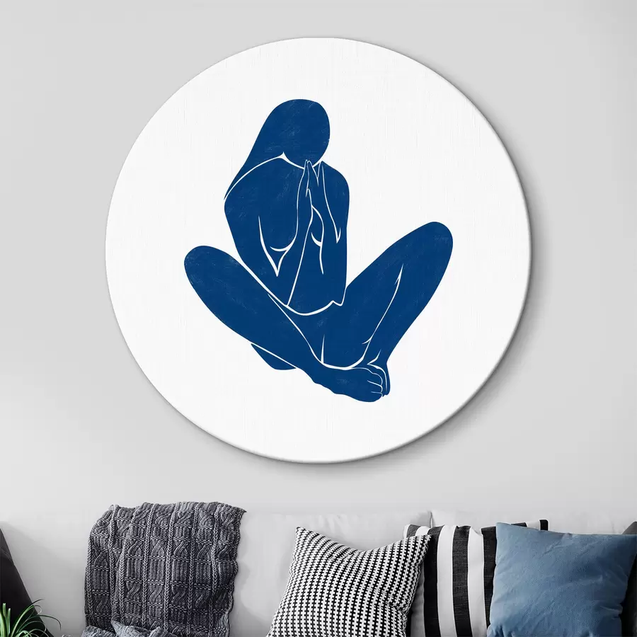 Wandbilder Blaue Silhouette einer Frau r38388