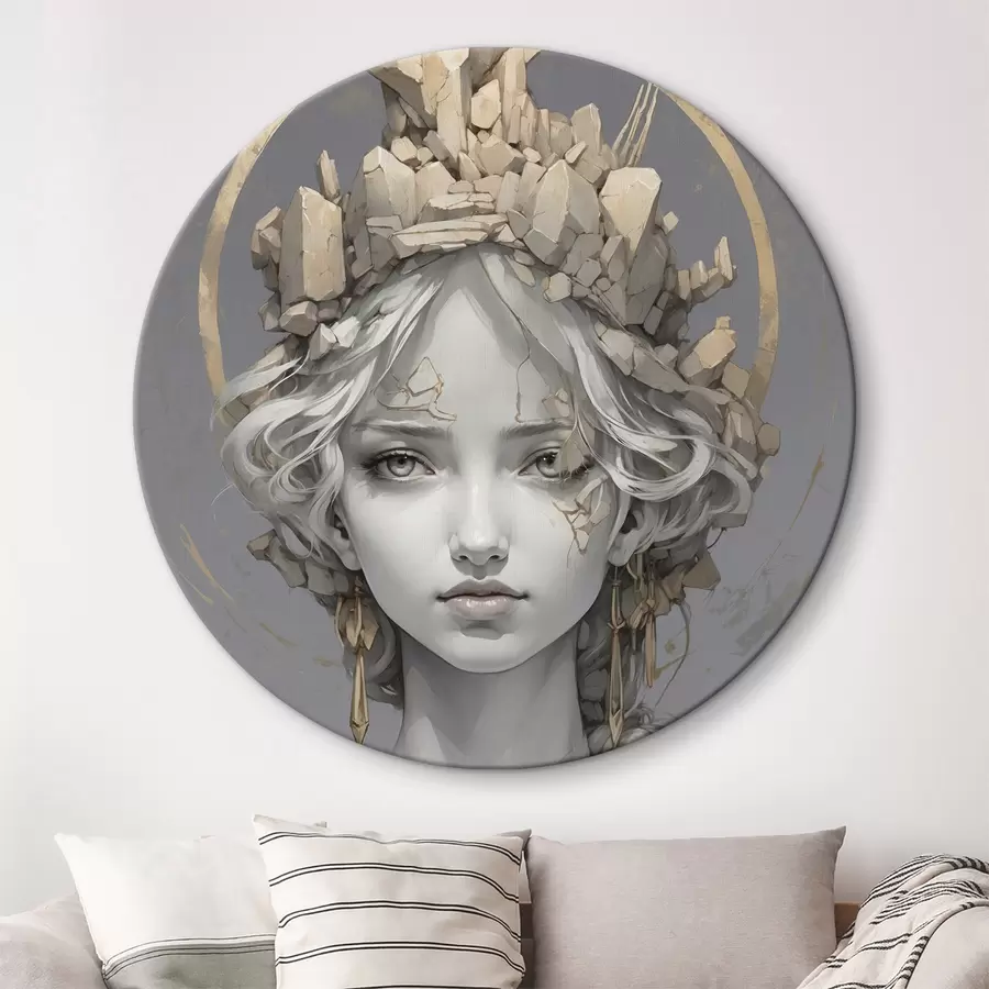 Wandbilder Frau mit einer Krone aus Steinen r38432