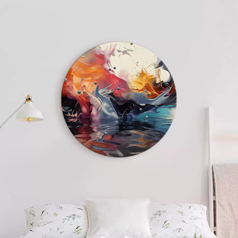 Wandbilder Bunte Farbe spritzt Wasser r38456