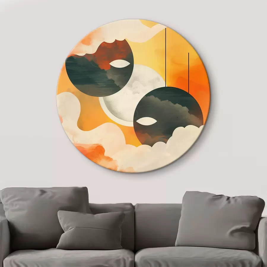 Wandbilder Ein Bild mit zwei Kreisen und Wolken r38524