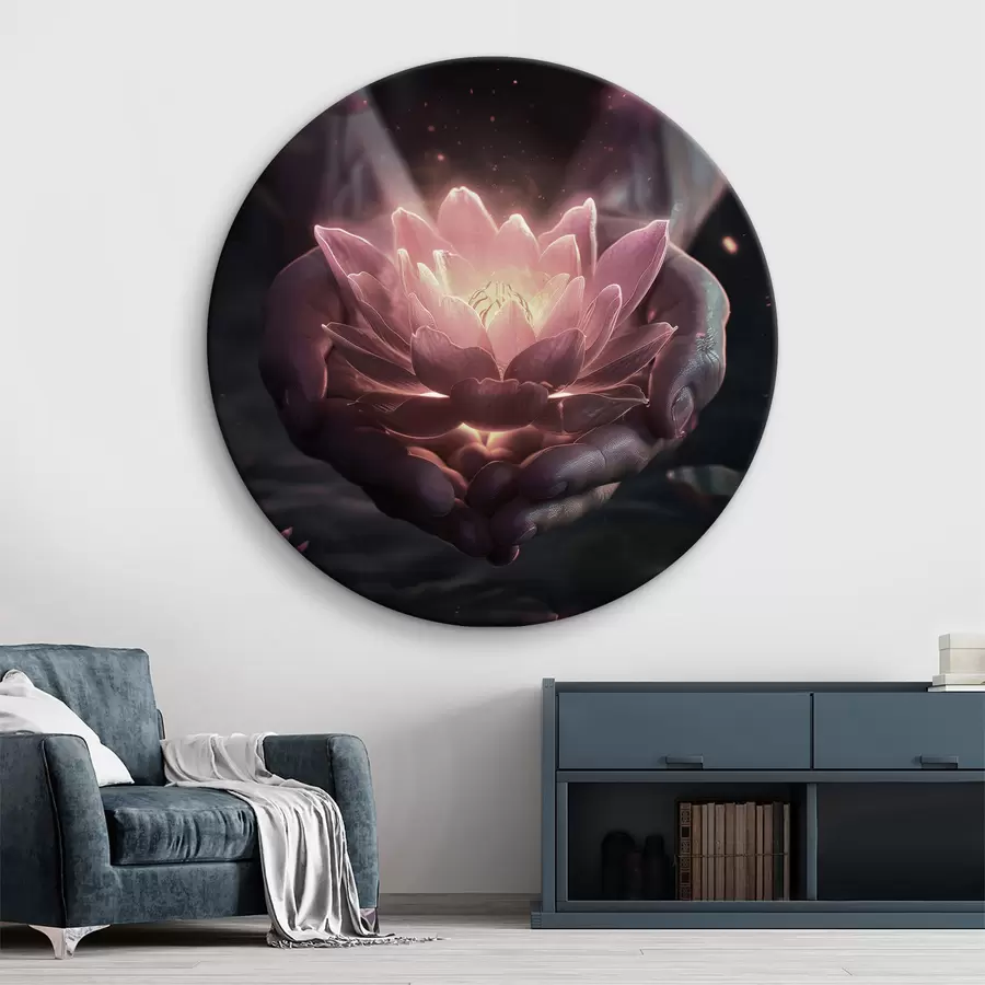 Wandbilder Person hält eine Blume r38527