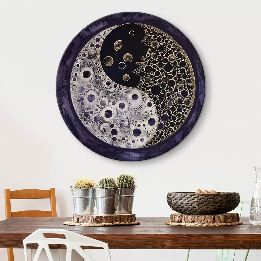 Wandbilder Yin und Yang Symbol auf lila Hintergrund r38535