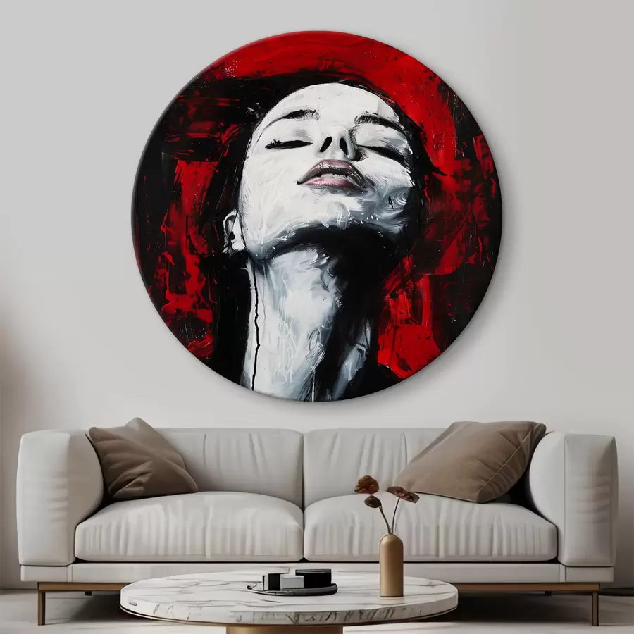 Wandbilder Bild einer Frau mit geschlossenen Augen und dem Andy Warhol Museum im Hintergrund. r38557