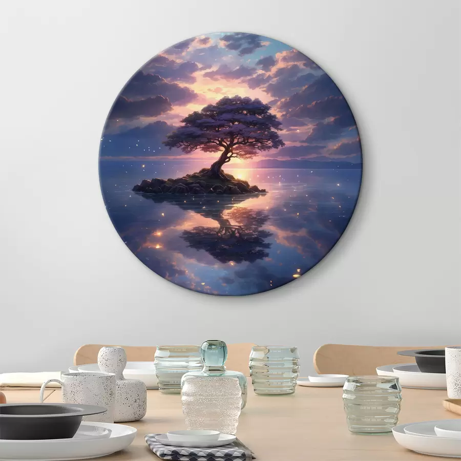 Wandbilder Ein Baum auf einer kleinen Insel im Wasser r38578