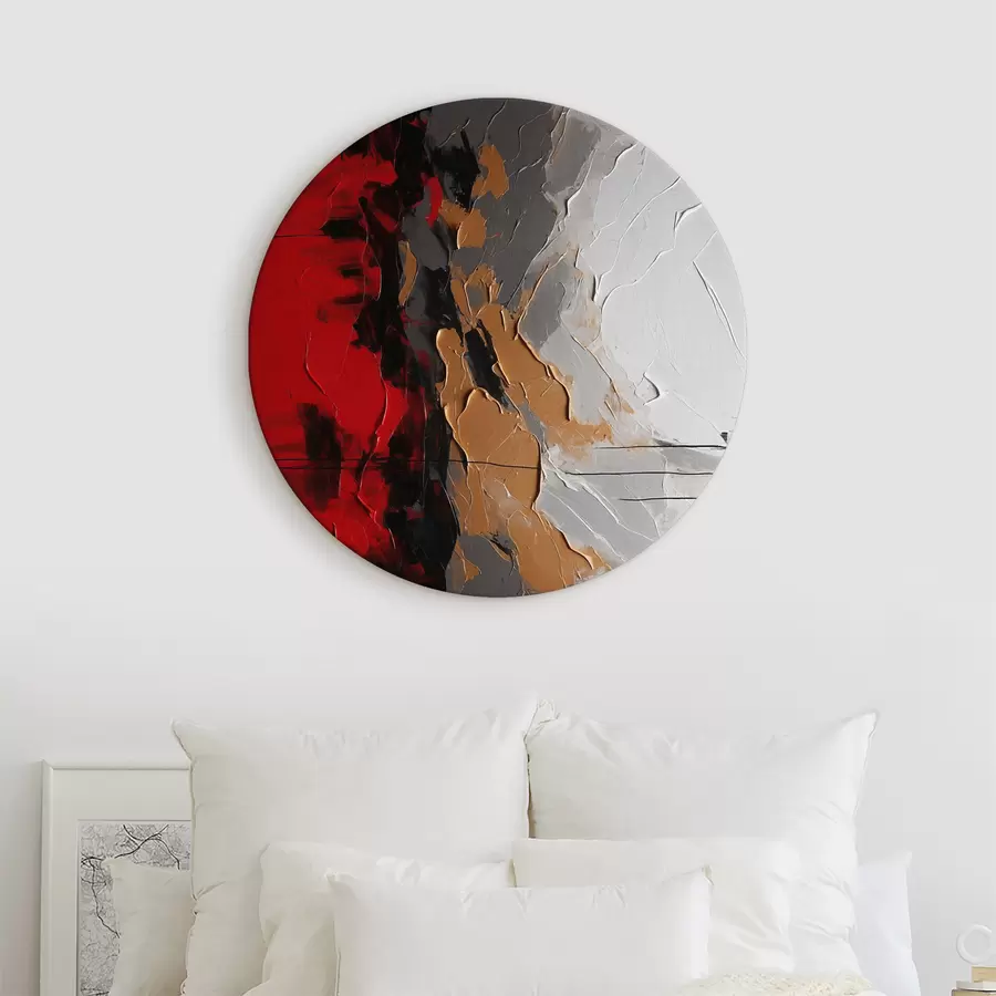 Wandbilder Kräftige Striche in Rot, Weiß und Grau r38580