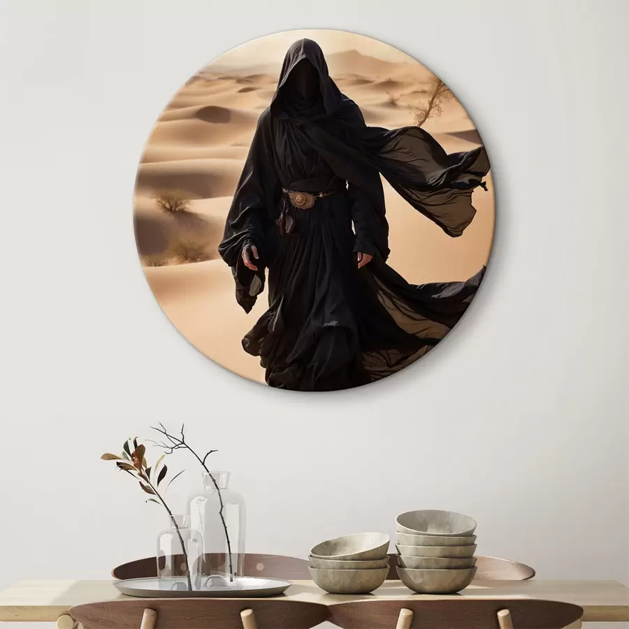 Wandbilder Ein geheimnisvoller Wanderer im Wüstensand r38586