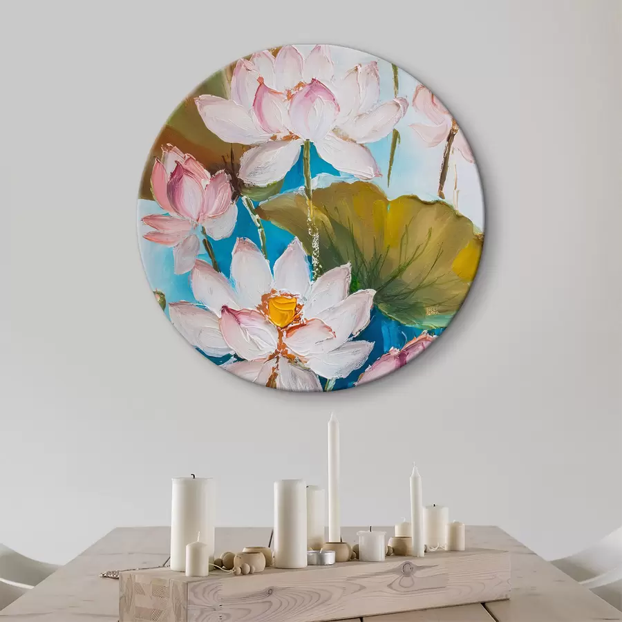 Wandbilder Ein Gemälde mit Blumen und Blättern r38608