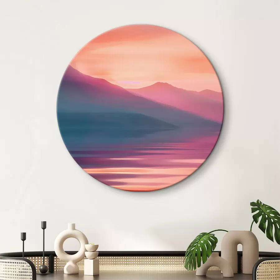 Wandbilder Eine Wasserfläche mit Bergen in der Ferne r38621