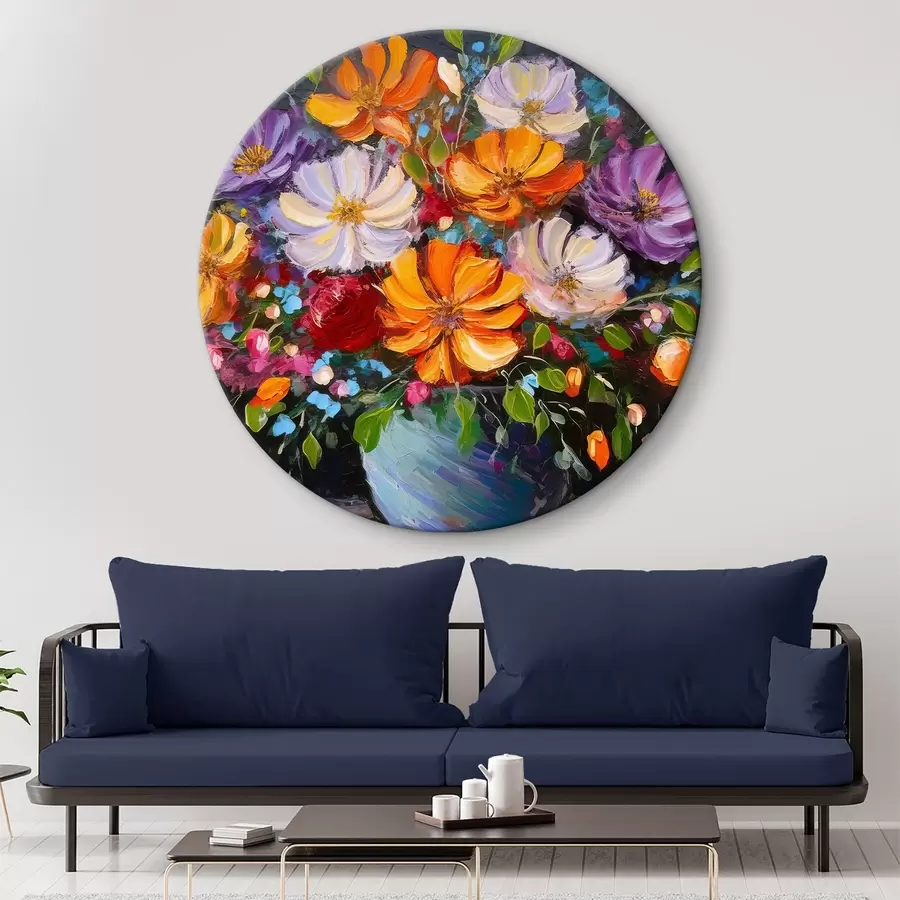 Wandbilder Bild von Blumen in einer blauen Vase r38658