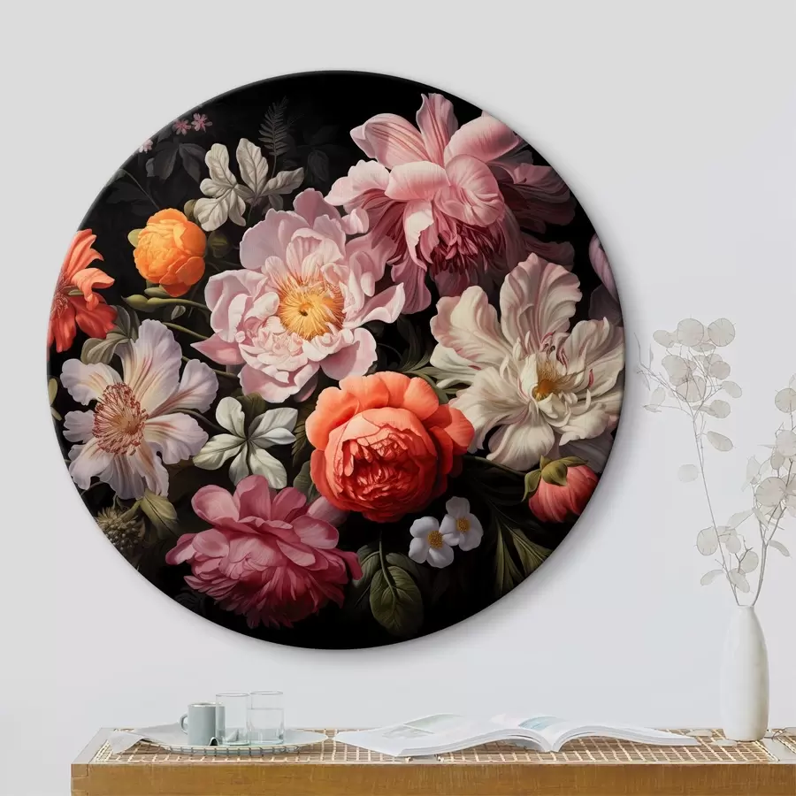 Wandbilder Bild von Blumen auf einem schwarzen Hintergrund r38721