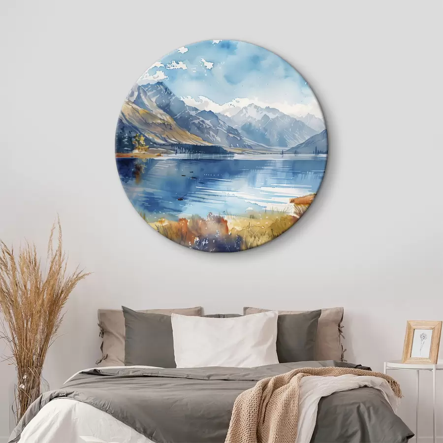 Wandbilder Aquarell Berglandschaft, Herbstfarben r40308