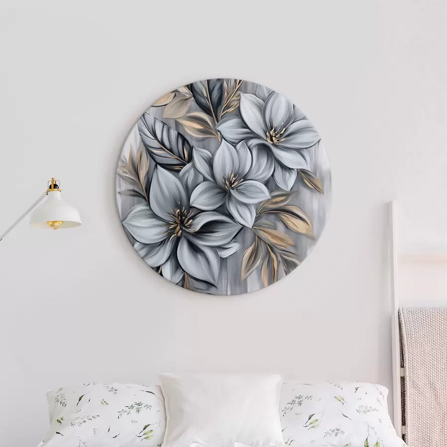 Wandbilder Blumen in Grautönen r40454