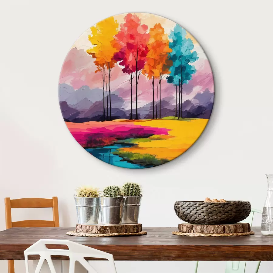 Wandbilder Mehrfarbige Acrylbäume r40456