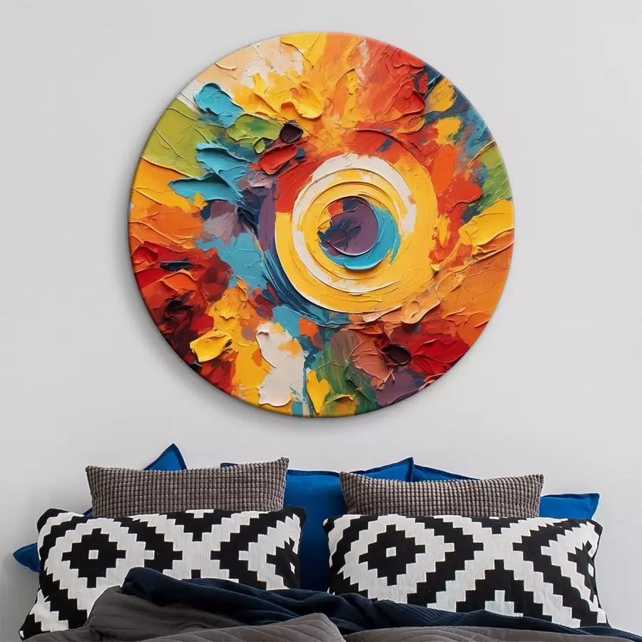 Wandbilder Abstraktes Ölgemälde mit einem Kreis in der Mitte r40458