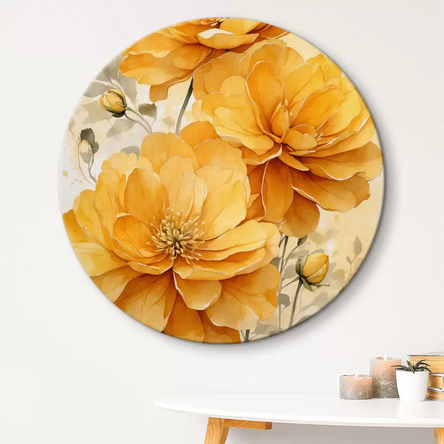 Wandbilder Gelbe Blumen auf unscharfem Hintergrund r40482