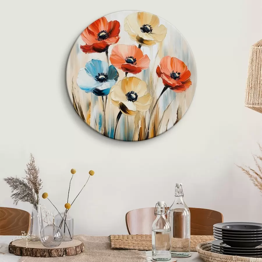 Wandbilder Mehrfarbige Mohnblumen r40505