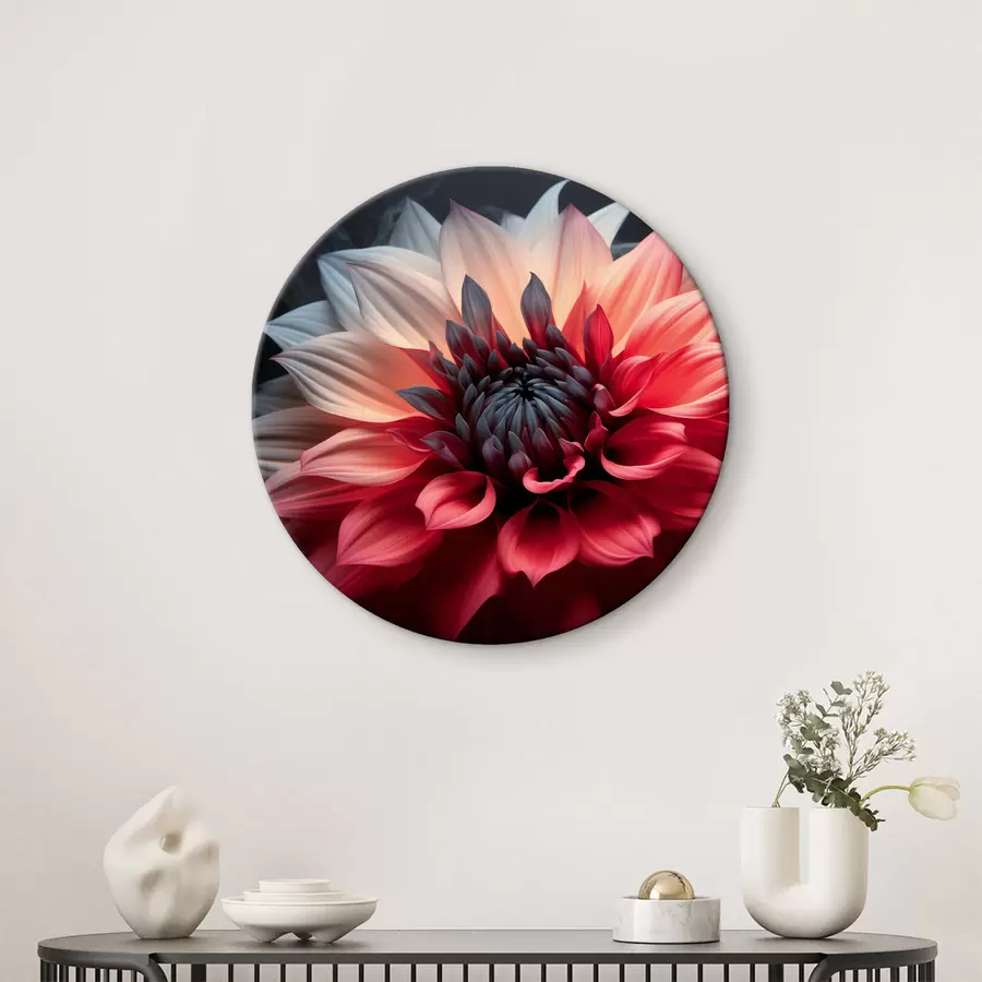 Wandbilder Große rote Blume auf dunklem Hintergrund r40506