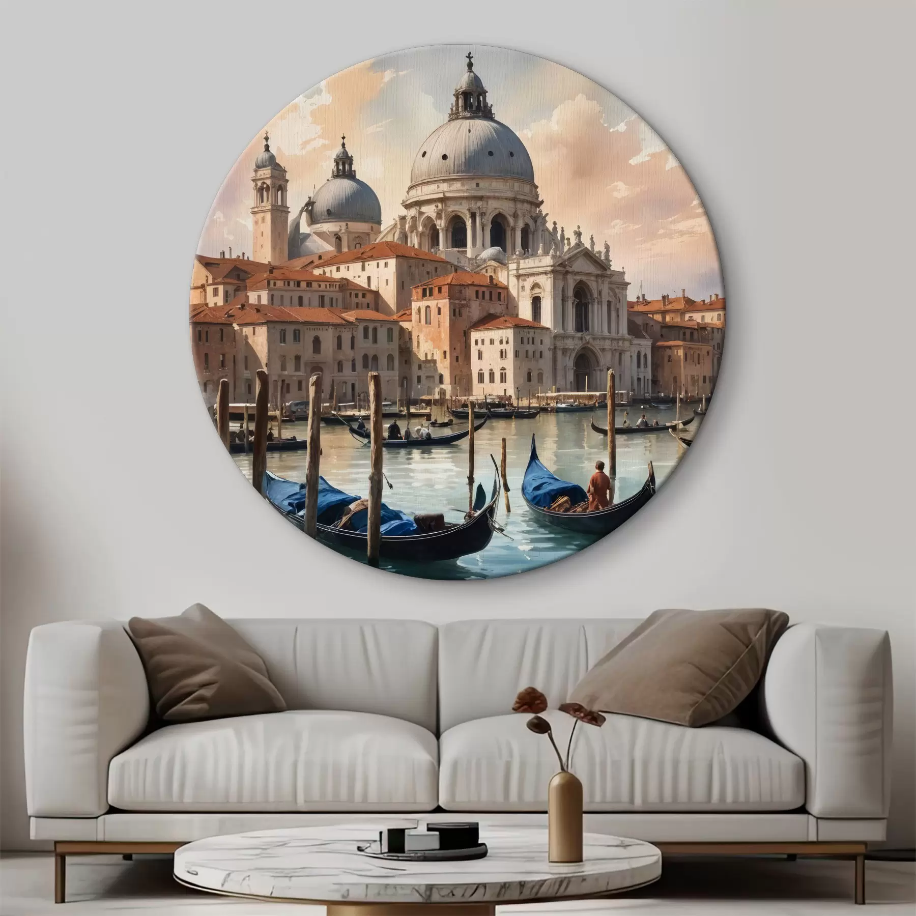 Wandbilder Aquarell, das eine Ansicht des Canal Grande in Venedig, Italien, darstellt r40573