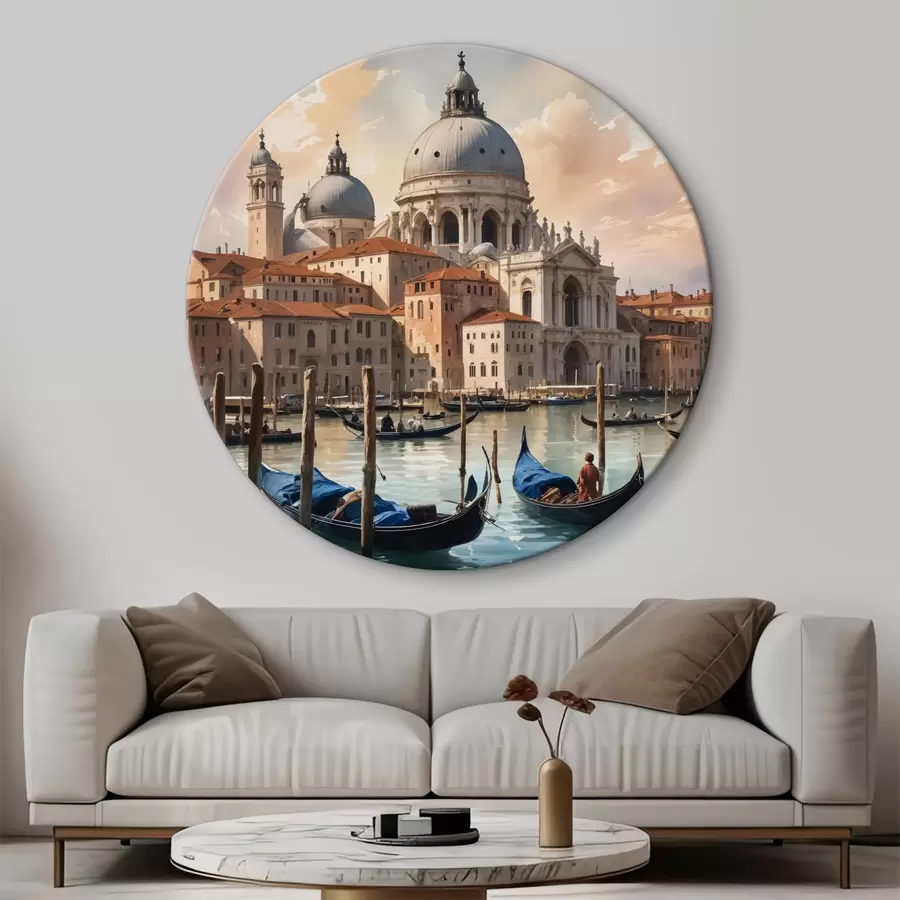 Wandbilder Aquarell, das eine Ansicht des Canal Grande in Venedig, Italien, darstellt r40573