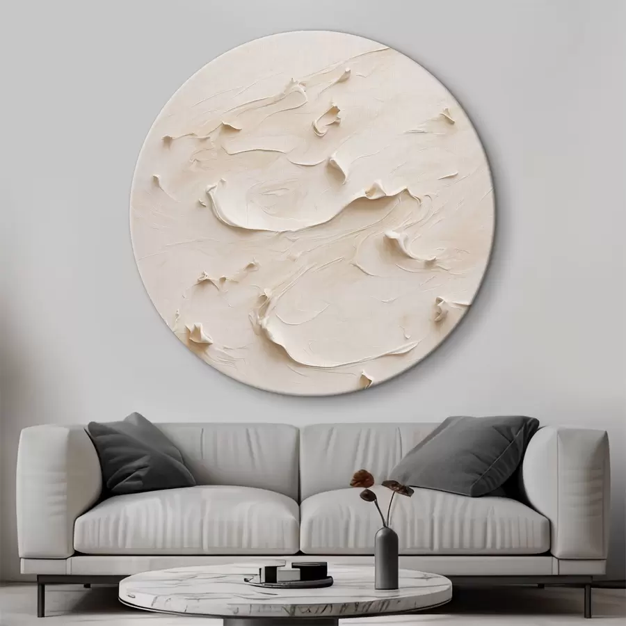 Wandbilder Abstrakte Malerei in weißen Ölfarben r40623