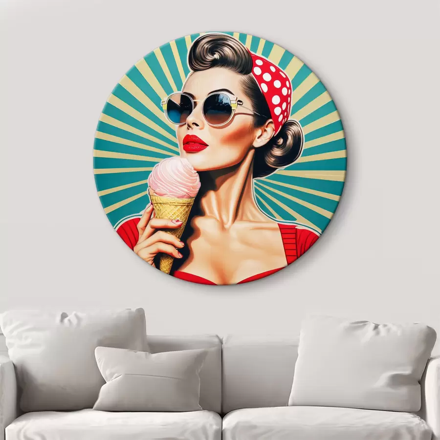 Wandbilder mädchen mit Eiscreme, Pop-Art, Pin-up, Retro r40718