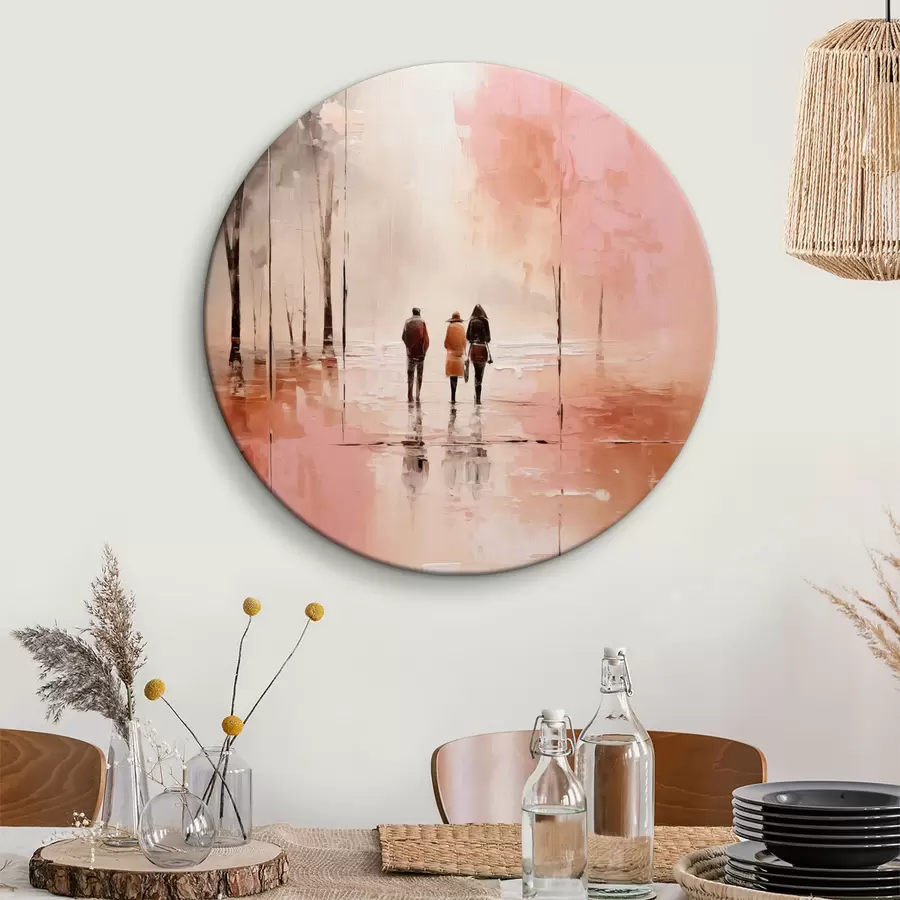 Wandbilder Menschen zu Fuß in den Park Abstraktion, rosa rote Farbe r40802