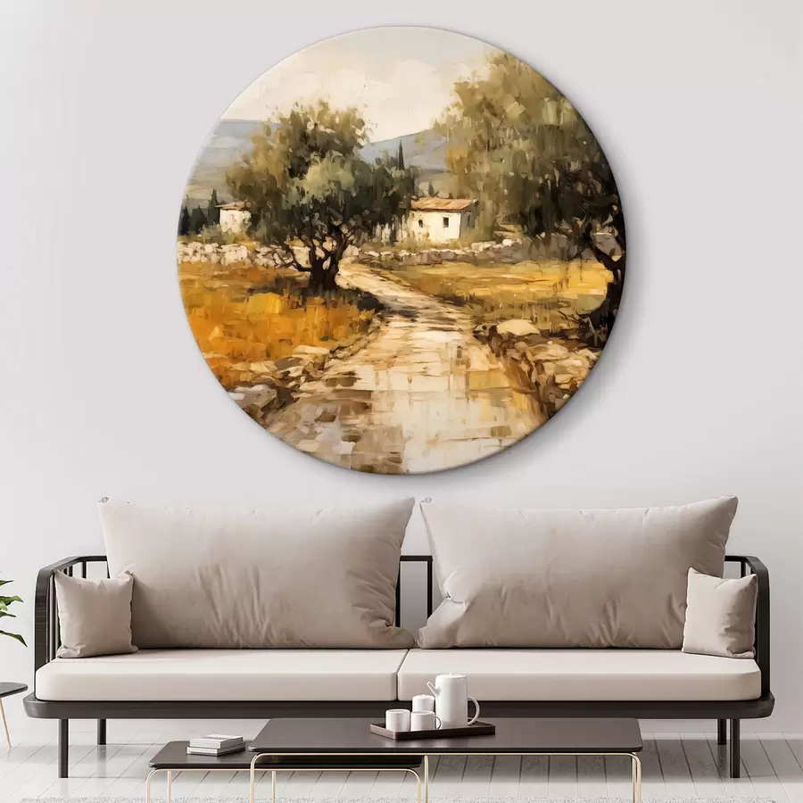 Wandbilder Straße zum Dorf, Olivenbäume r40810