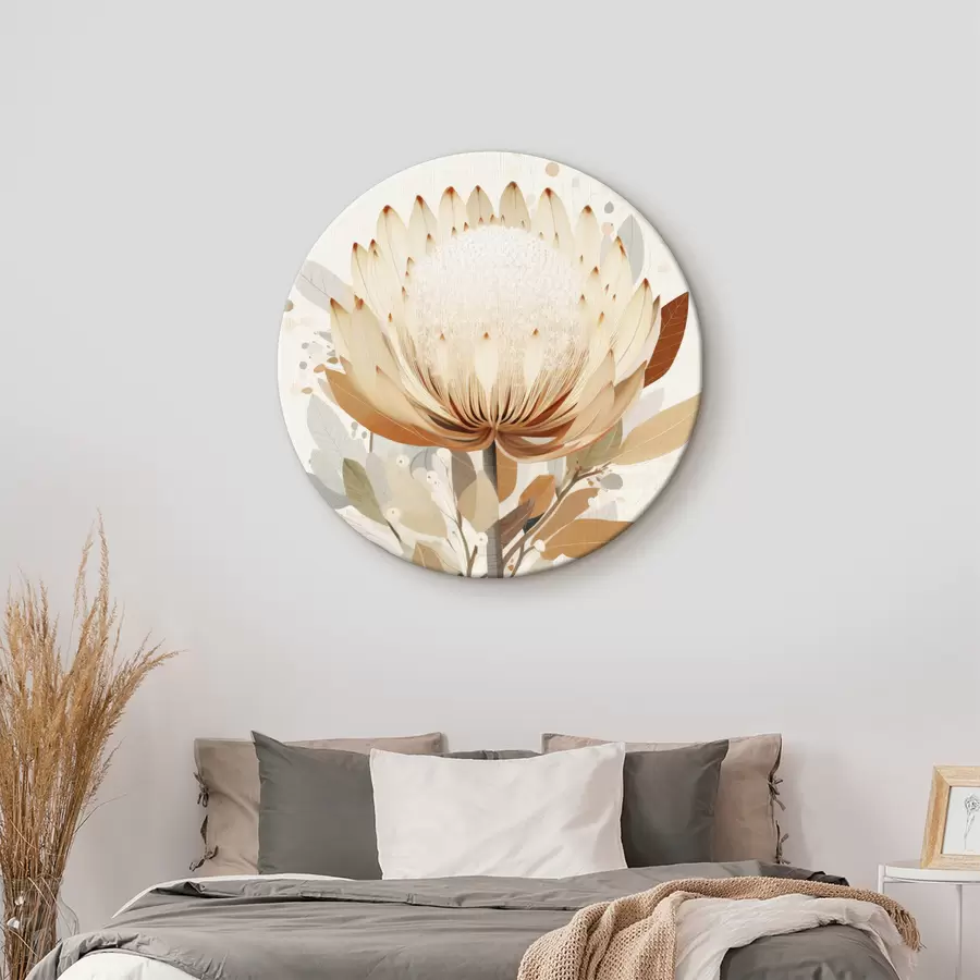 Wandbilder Blume in einer zarten beigen Farbpalette, florale Abstraktion r40818