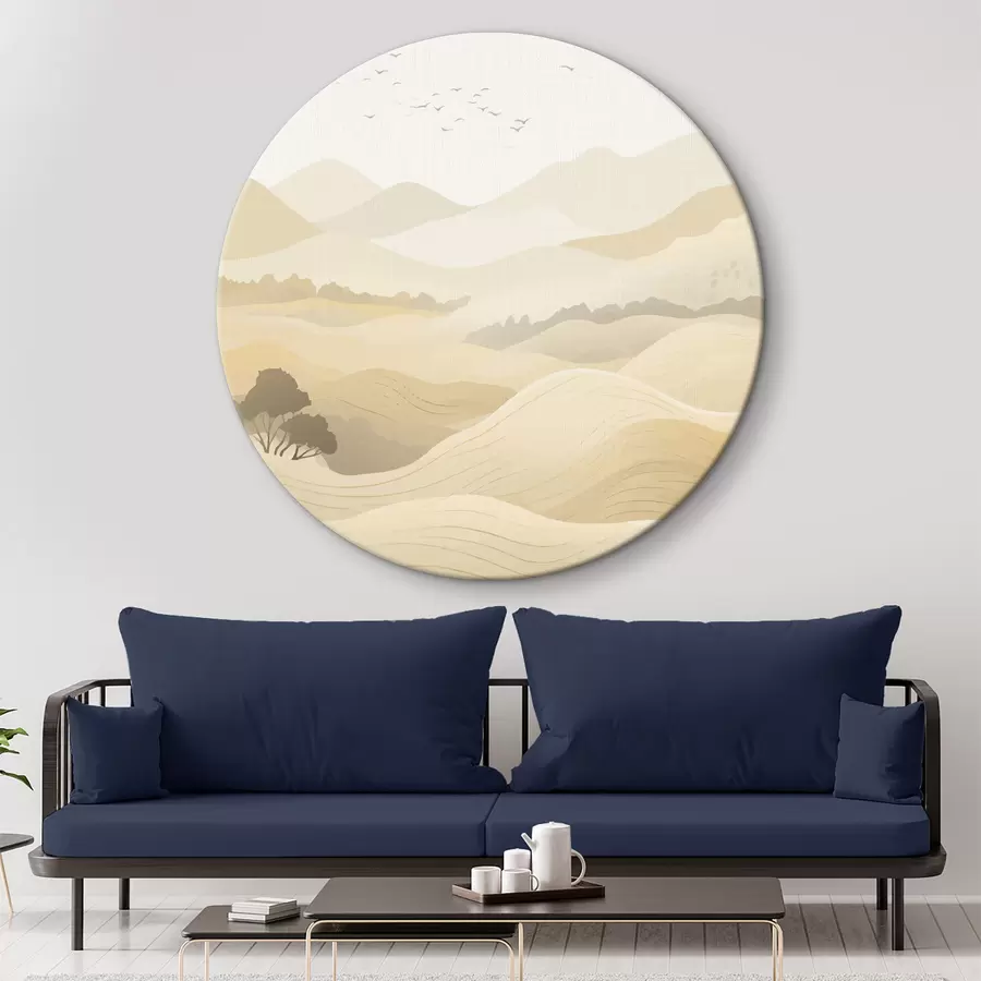 Wandbilder Hügel, weiche Farbe, Bäume r40845