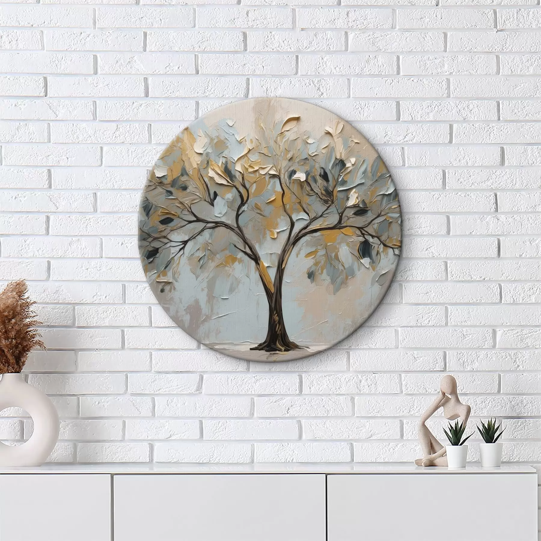 Wandbilder Baum auf abstraktem Öl-Hintergrund r40858