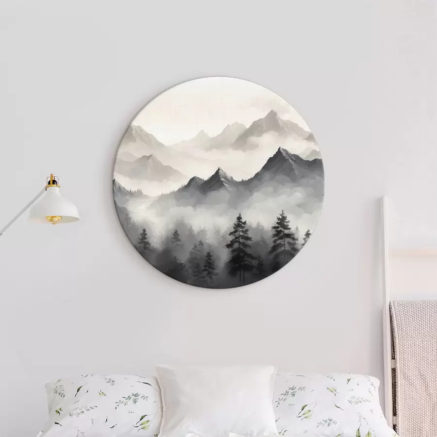 Wandbilder Wald und Berge im Nebel r40866