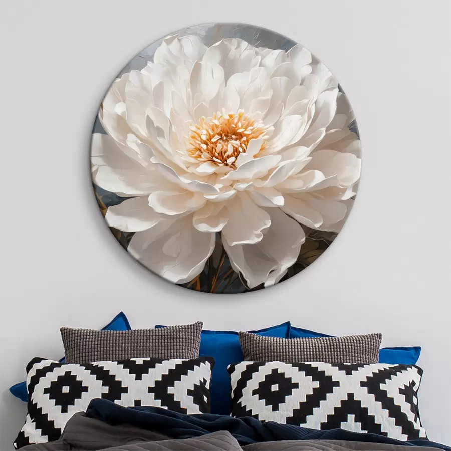 Wandbilder Weiße Blumen auf grauem Hintergrund r40868