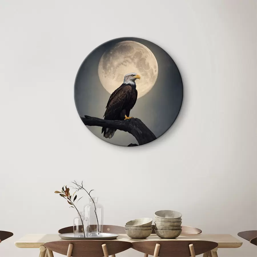 Wandbilder Ein Adler vor dem Hintergrund des Vollmondes r40871