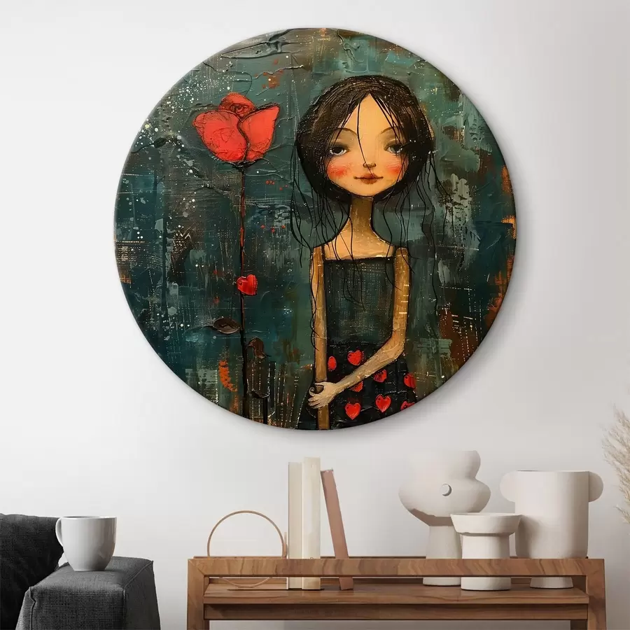 Wandbilder Mädchen mit einer Blume r40897