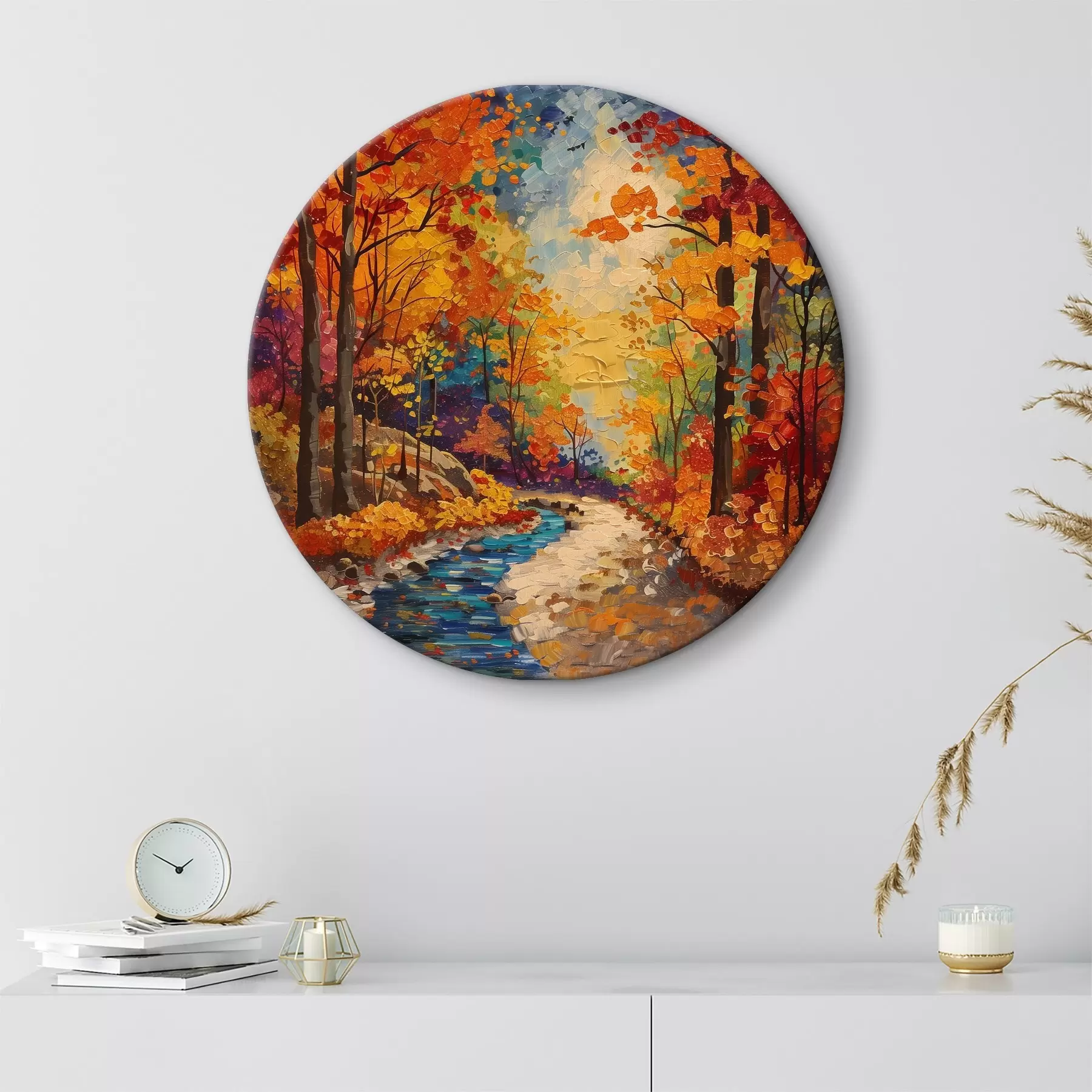 Wandbilder Pfad im Wald mit Aquarellfarben r40901