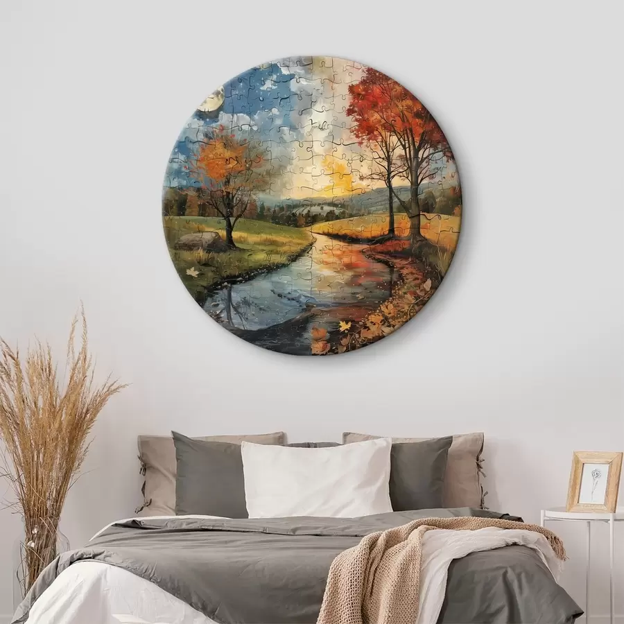 Wandbilder Collage der Jahreszeiten im Stil eines Puzzles r40920