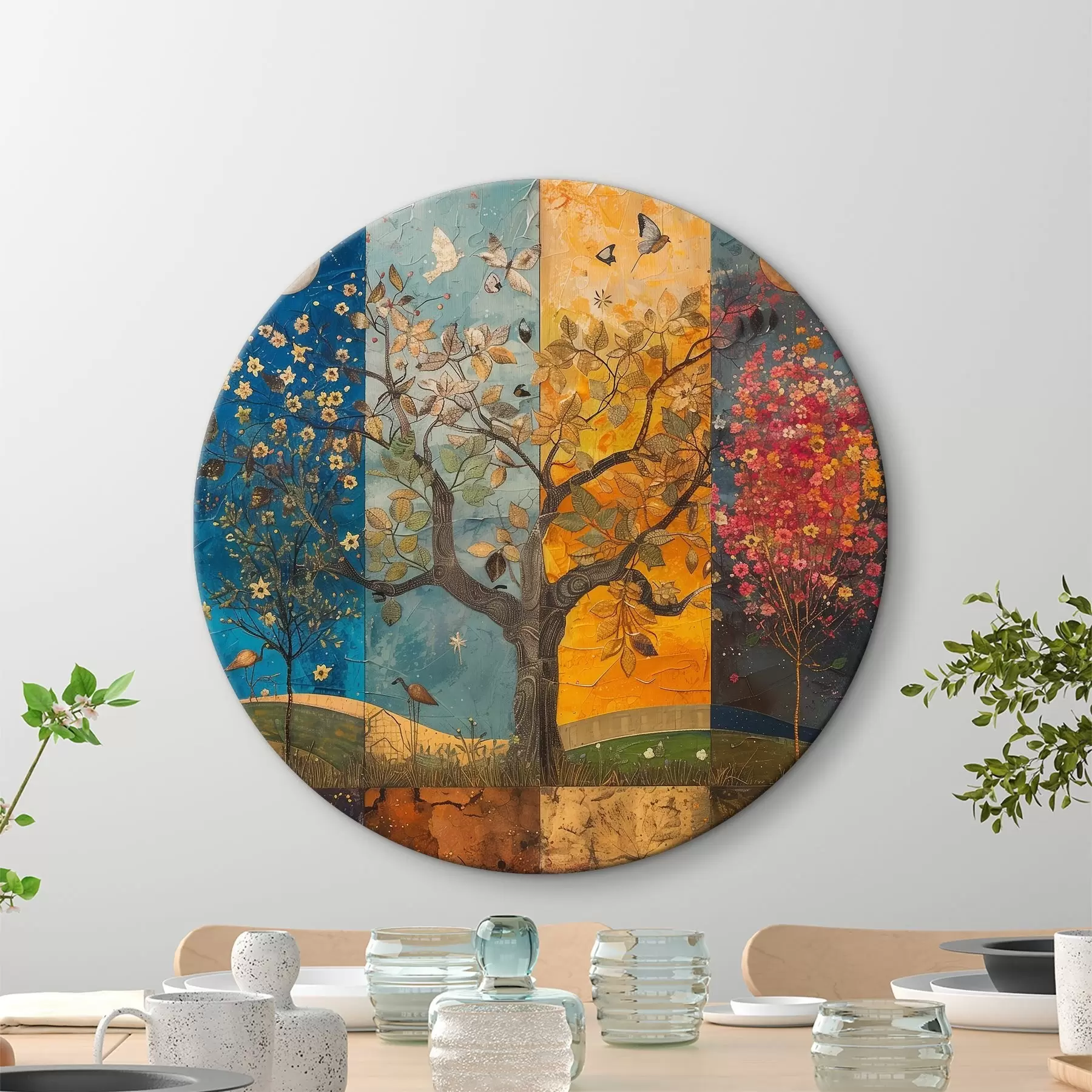 Wandbilder Aquarell-Collage der Jahreszeiten r40921