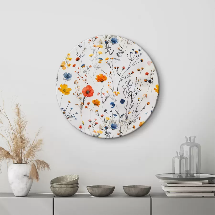 Wandbilder Blumenkomposition mit Mohnblumen und anderen Wildblumen r40959